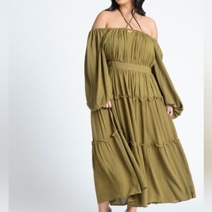 Eloquii Olive Green Women's Dress